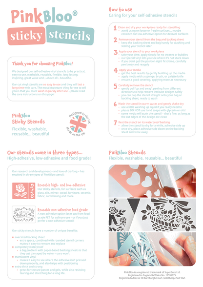 Spring Flower Motifs | Low-Adhesive Stencil