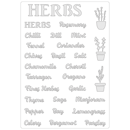 All The Herbs | Food Safe Stencil