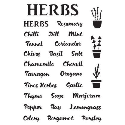 All The Herbs | Food Safe Stencil