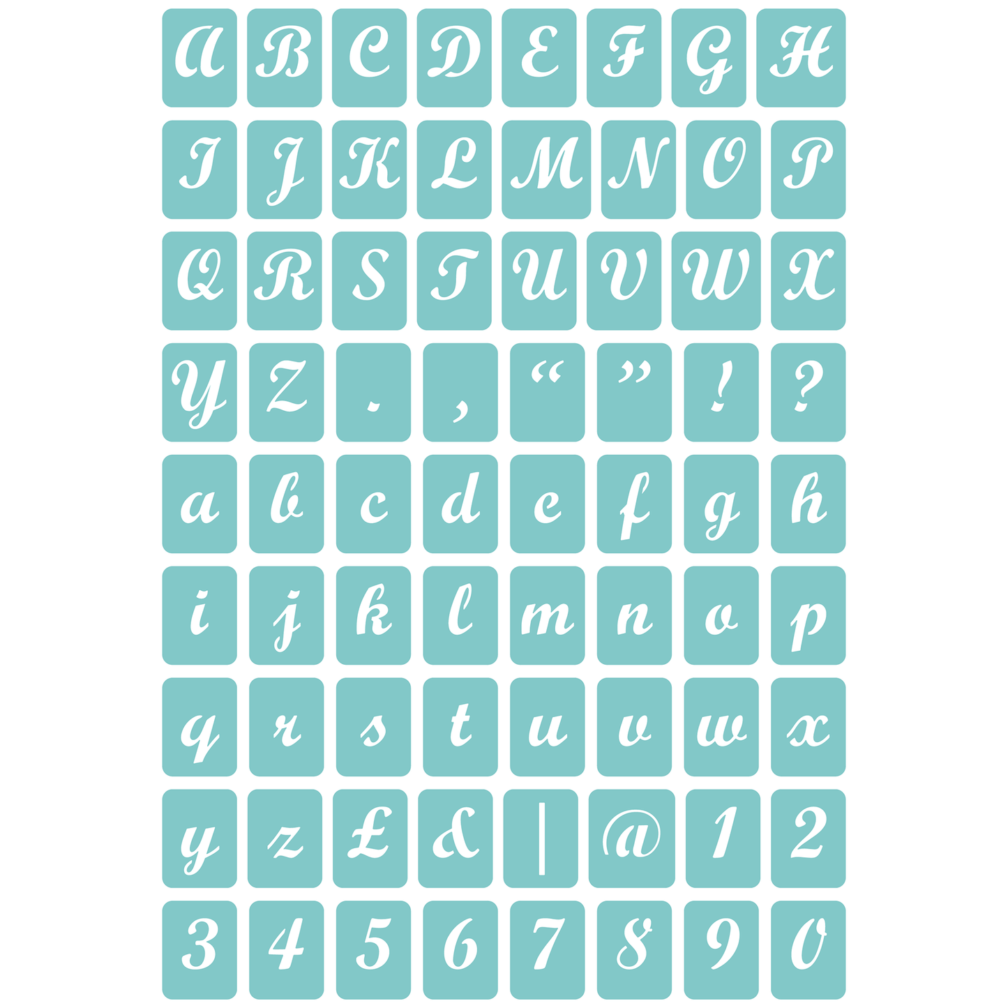 Alphabet - Bold Script | Low-Adhesive Stencil