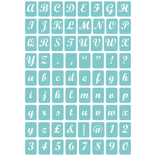 Alphabet - Bold Script | Low-Adhesive Stencil