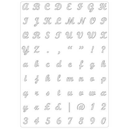 Alphabet - Bold Script | Food Safe Stencil