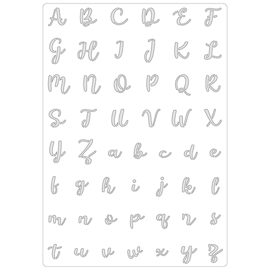 Alphabet - Fun Script | Food Safe Stencil