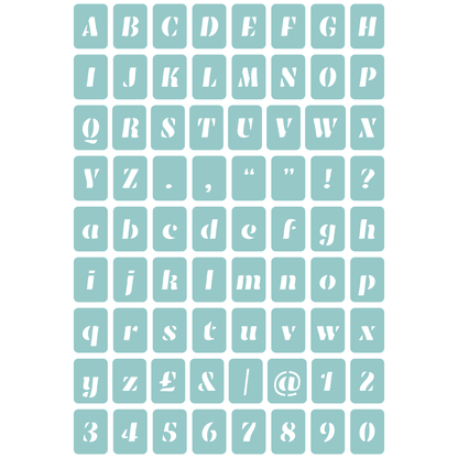 Alphabet - Soft Bold Italic | Low-Adhesive Stencil