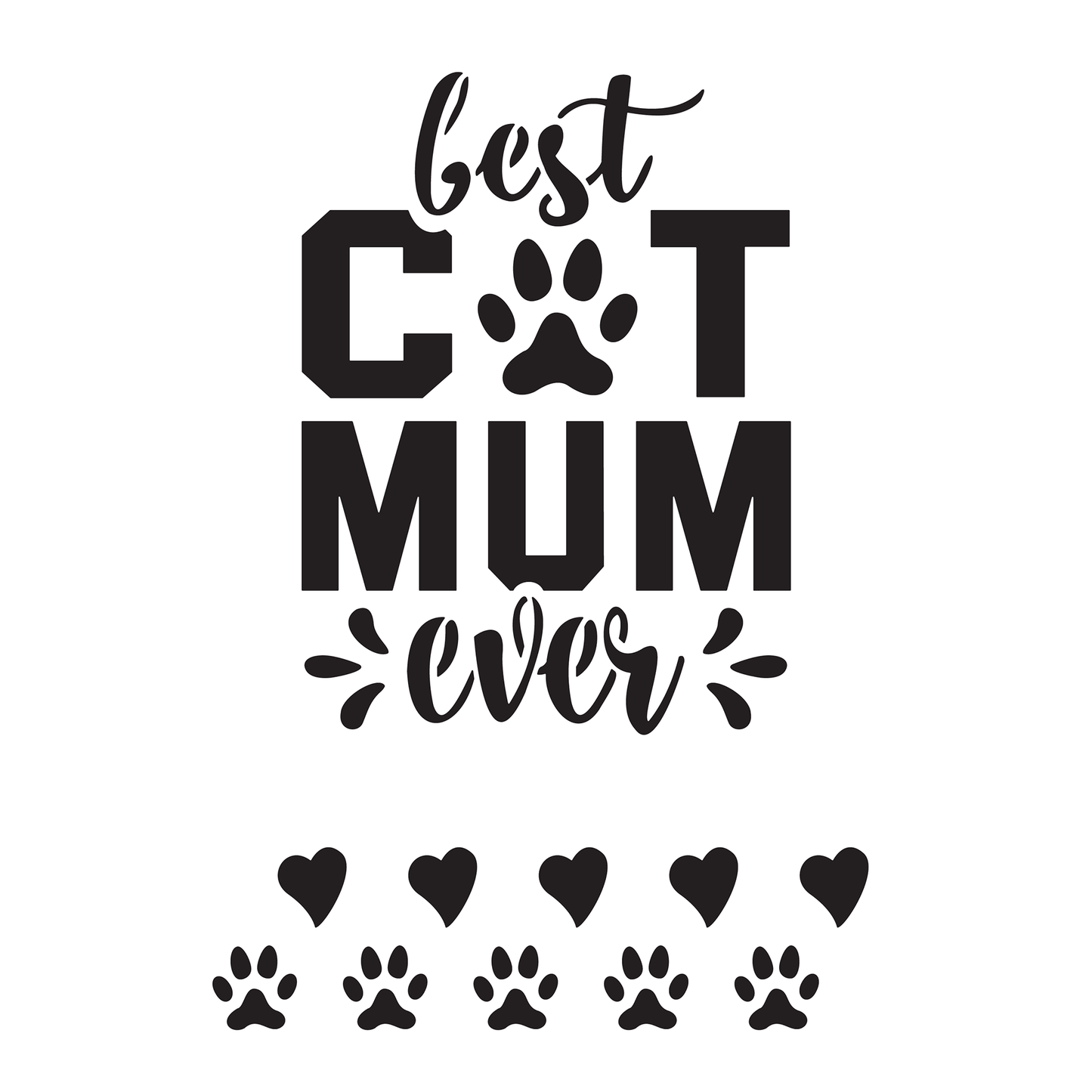 Best Cat Mum Ever | Low-Adhesive Stencil