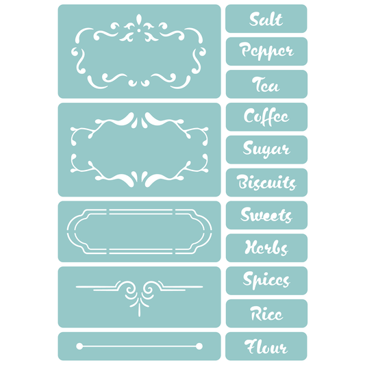 Country Kitchen Labels | Low-Adhesive Stencil