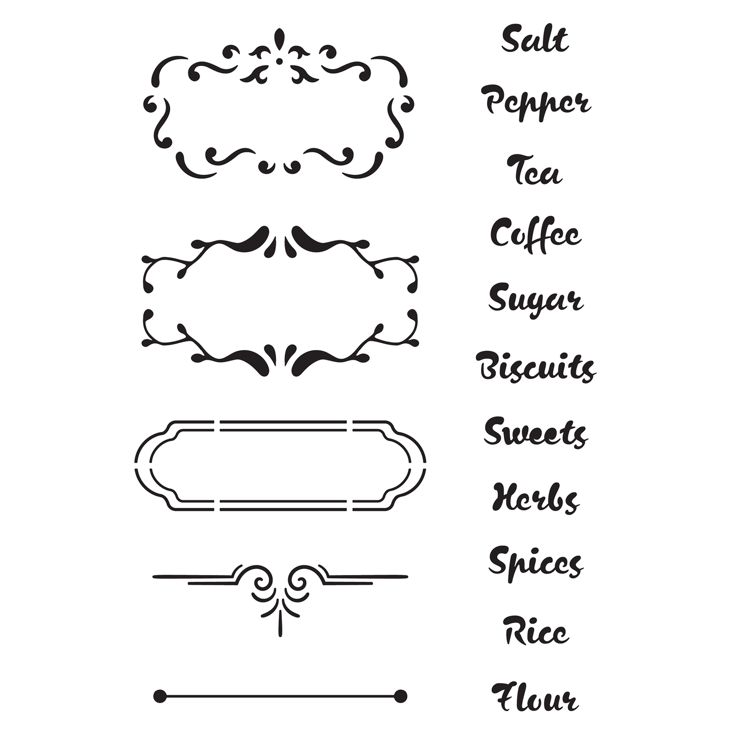 Country Kitchen Labels | Food Safe Stencil