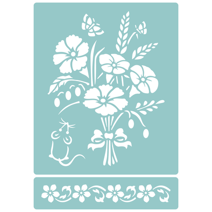 Countryside Bouquet | Low-Adhesive Stencil