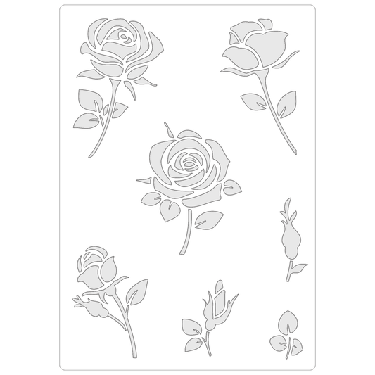 Realistic Rose Collection | Food Safe Stencil