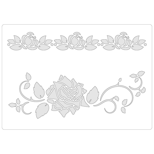 Rose Border #2 | Food Safe Stencil