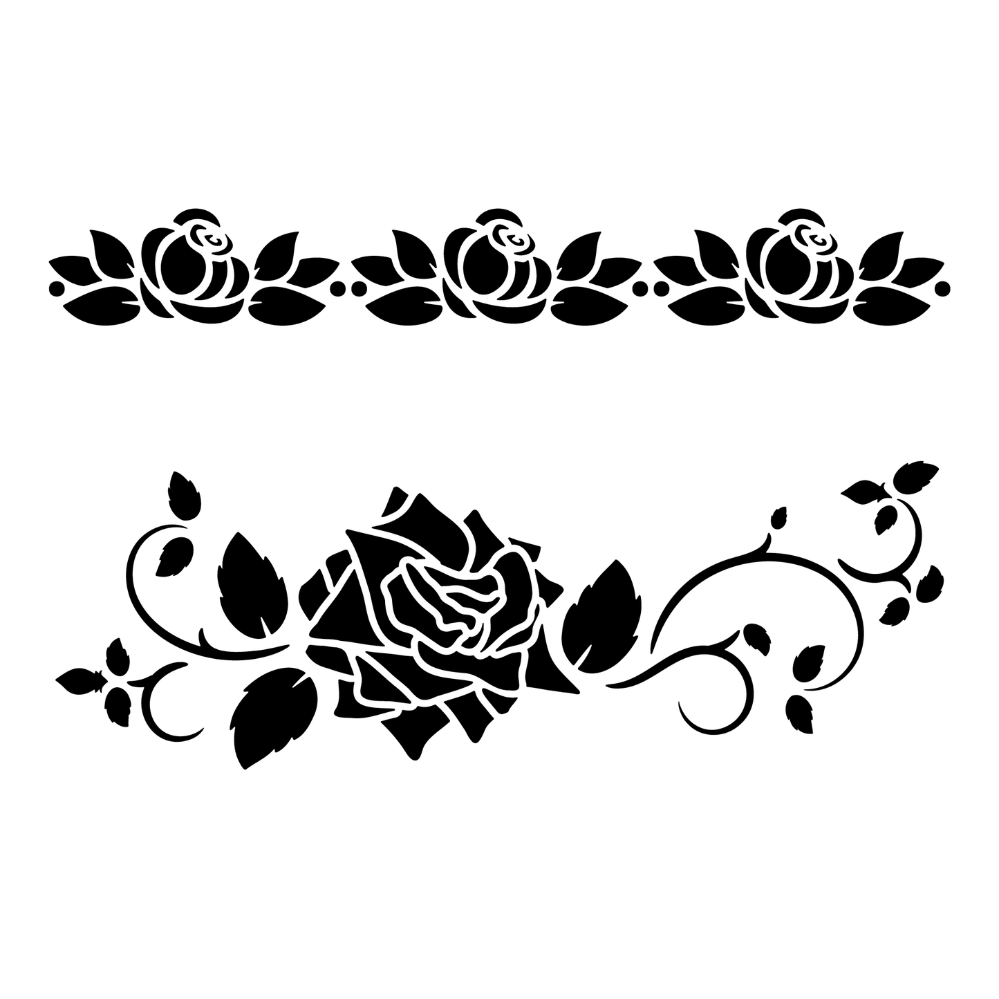 Rose Border #2 | Food Safe Stencil