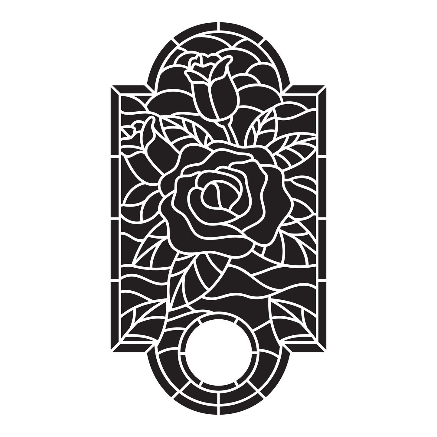 Rose Stained Glass Window | Food Safe Stencil