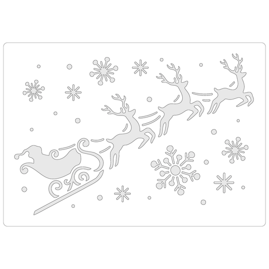 Santa, Sleigh & Snow | Food Safe Stencil