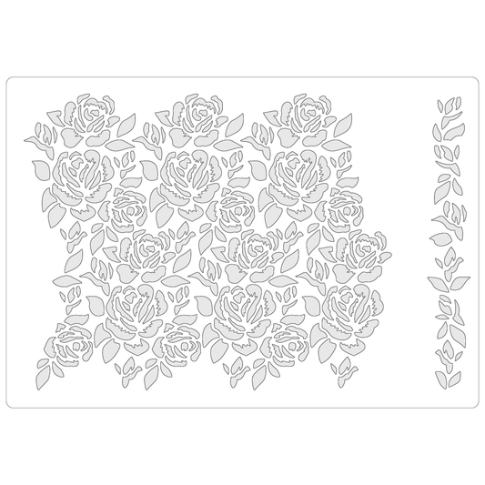 Seamless Rose Pattern | Food Safe Stencil