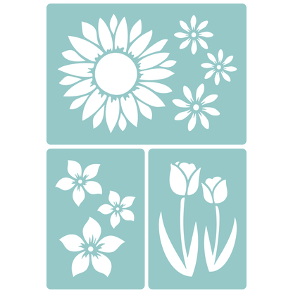 Spring Flower Motifs | Low-Adhesive Stencil