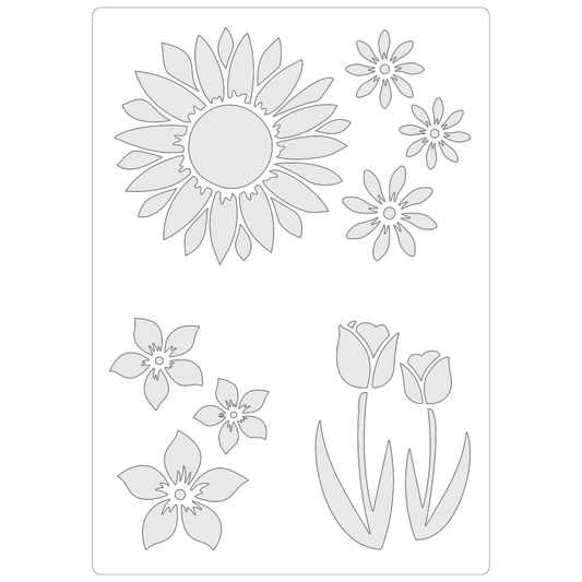 Spring Flower Motifs | Food Safe Stencil