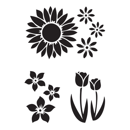 Spring Flower Motifs | Low-Adhesive Stencil