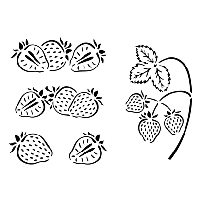 Strawberries Selection #1 | Low-Adhesive Stencil