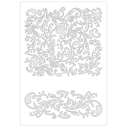 Swirling Damask Background | Food Safe Stencil