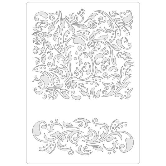 Swirling Damask Background | Food Safe Stencil