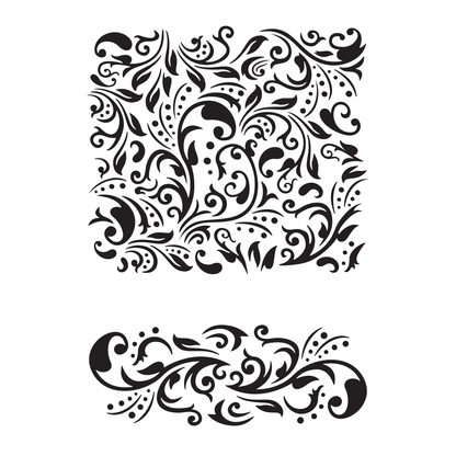 Swirling Damask Background | Food Safe Stencil