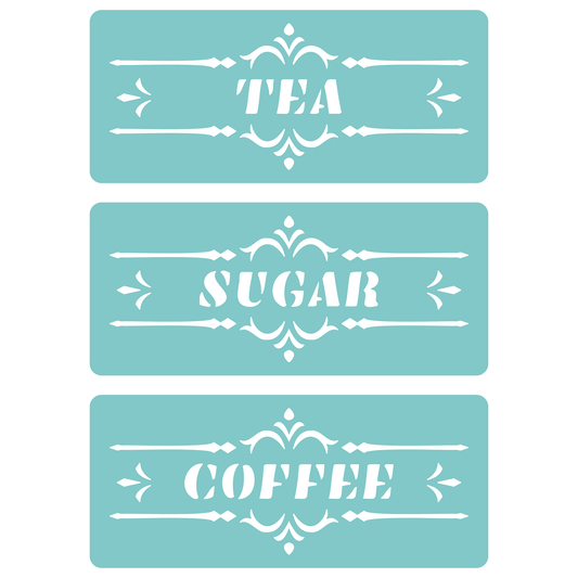 Tea, Sugar, Coffee | Low-Adhesive Stencil