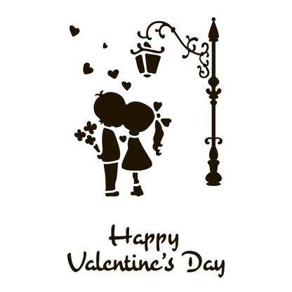 Valentine Streetlamp | Low-Adhesive Stencil