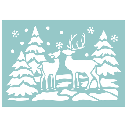 Winter Reindeer | Low-Adhesive Stencil