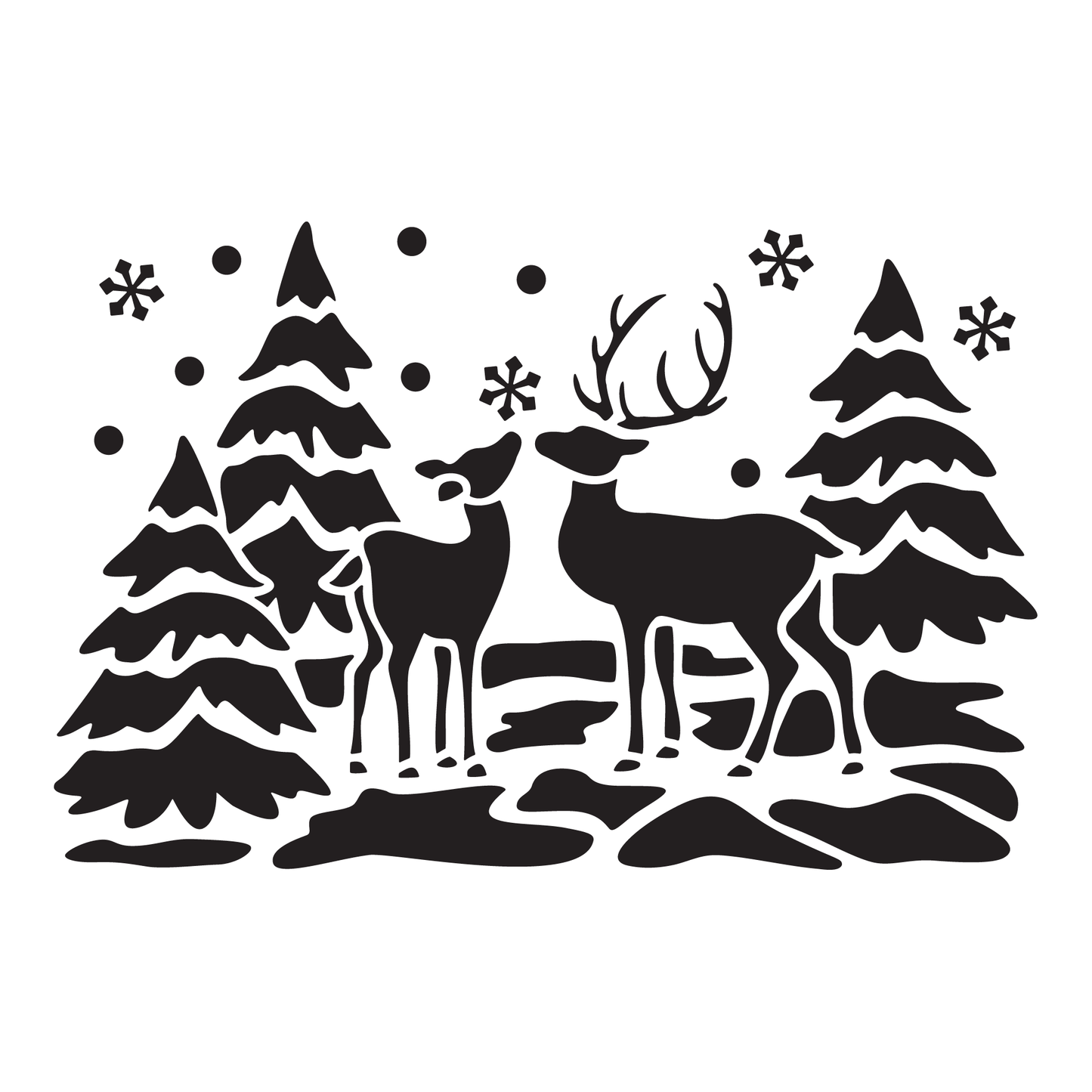 Winter Reindeer | Food Safe Stencil